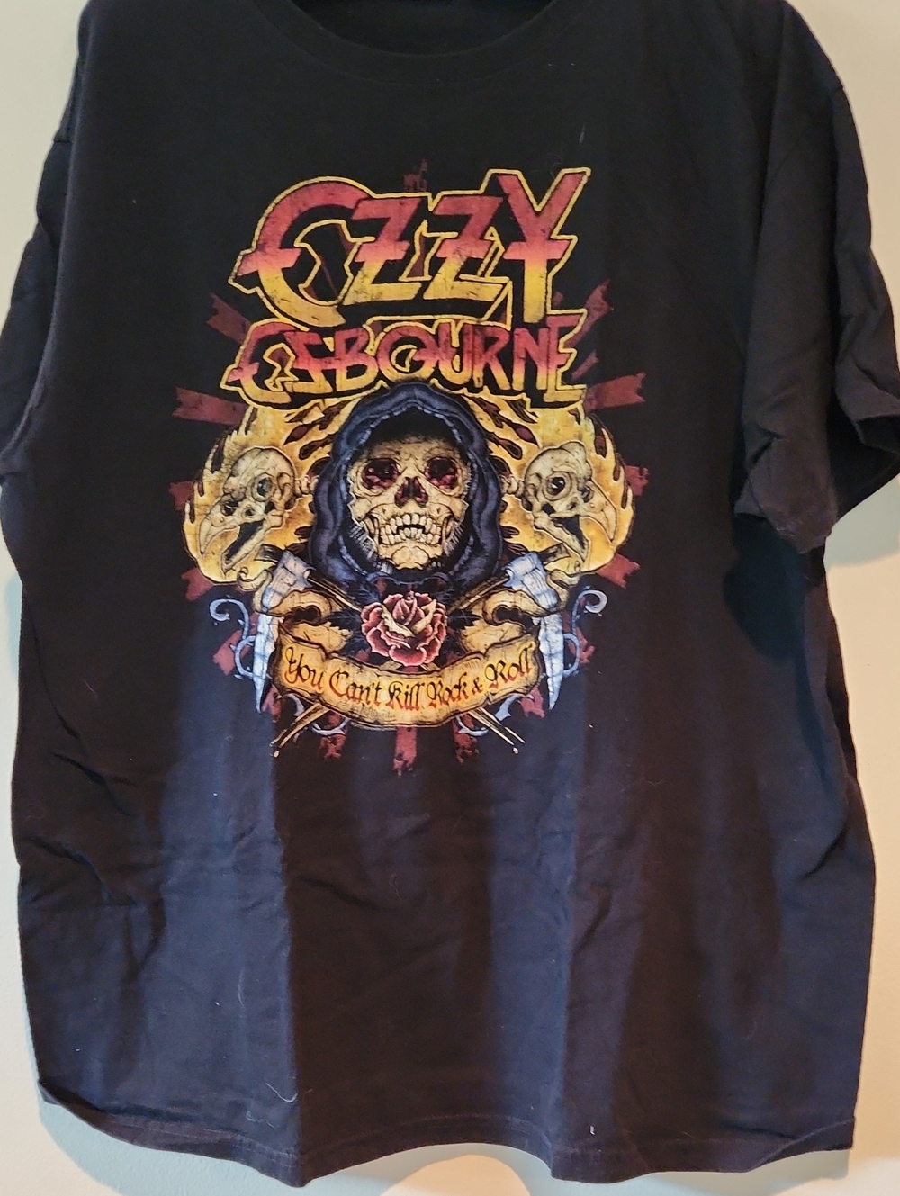 Anvil Black Ozzy Osbourne Skull Graphic Tee